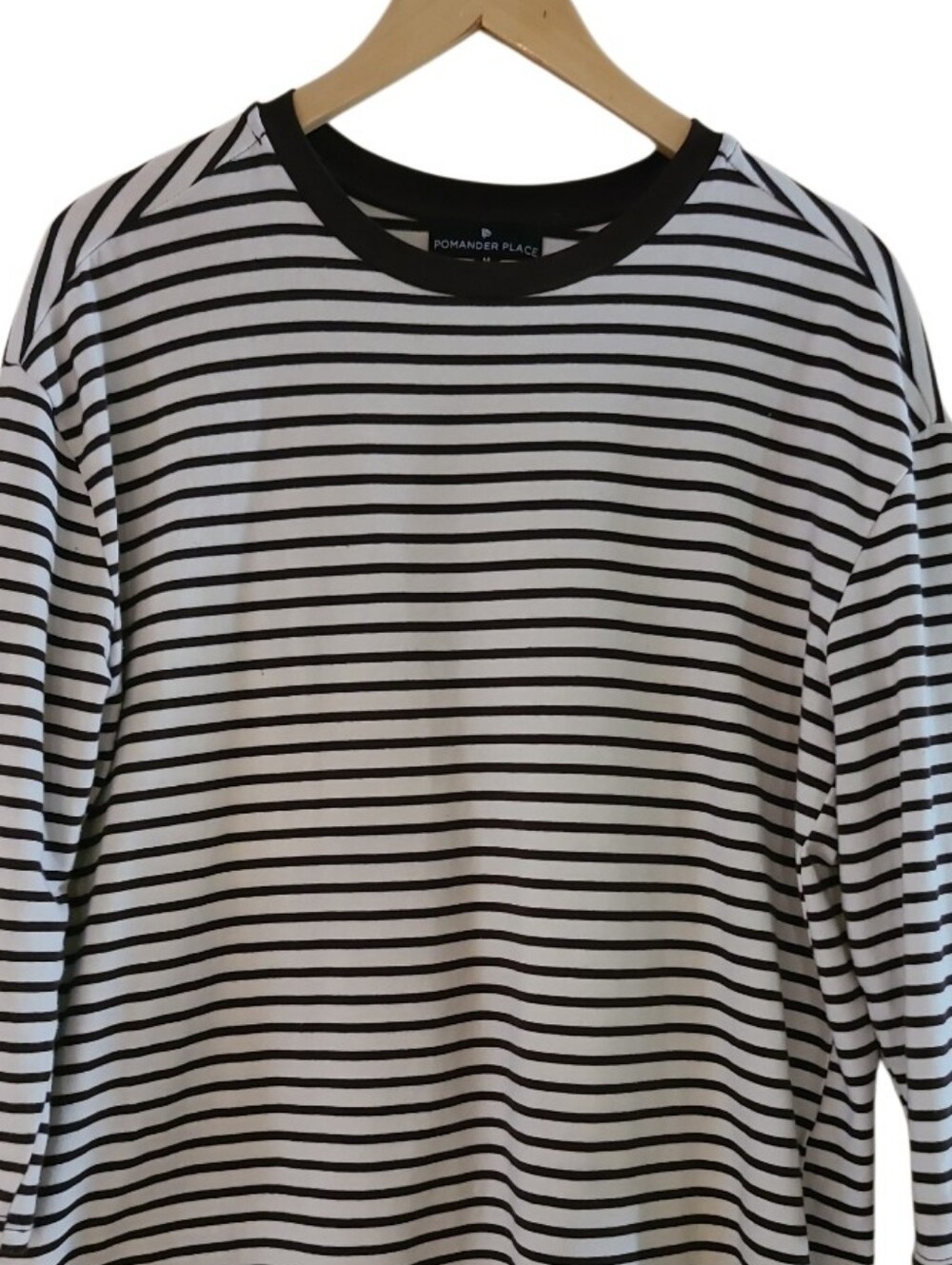 Pomander Place Tuckernuck Brown Striped Popover Knit Shirt Brown Cream - Picture 5 of 16